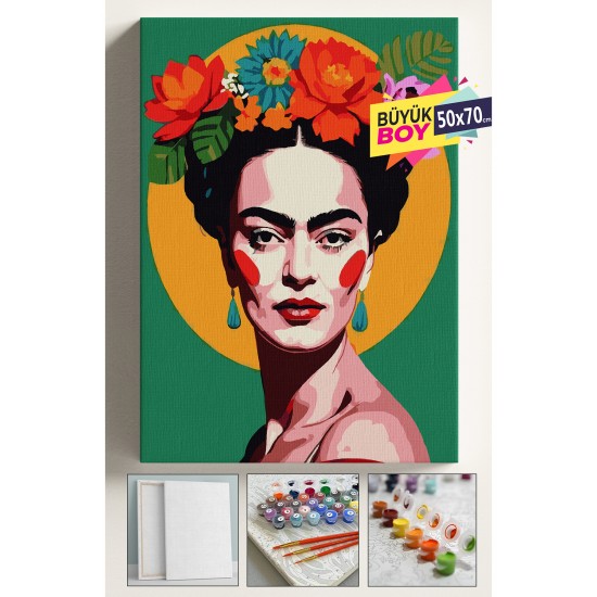 Sayılarla Boyama Seti Numaralı Tuval Fırça Boya Dahil Kasnaklı Set 50x70 Cm - KAHLO Sayılarla Boyama Seti Numaralı Tuval Fırça Boya Dahil Kasnaklı Set 50x70 Cm - KAHLO