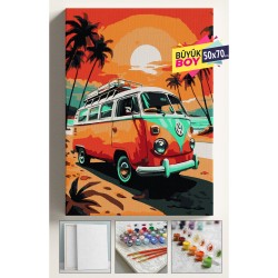 Sayılarla Boyama Seti Numaralı Tuval Fırça Boya Dahil Kasnaklı Set 50x70 Cm - VOSVOS 2