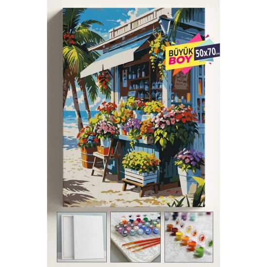 Sayılarla Boyama Seti Numaralı Tuval Fırça Boya Dahil Kasnaklı Set 50x70 Cm - ÇİÇEKÇİ Sayılarla Boyama Seti Numaralı Tuval Fırça Boya Dahil Kasnaklı Set 50x70 Cm - ÇİÇEKÇİ