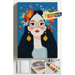 Sayılarla Boyama Seti Numaralı Tuval Fırça Boya Dahil Kasnaklı Set 50x70 Cm - ÇİÇEKGÖKYÜZÜ 02