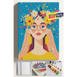 Sayılarla Boyama Seti Numaralı Tuval Fırça Boya Dahil Kasnaklı Set 50x70 Cm - ÇİÇEKGÖKYÜZÜ 04