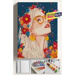 Sayılarla Boyama Seti Numaralı Tuval Fırça Boya Dahil Kasnaklı Set 50x70 Cm - ÇİÇEKGÖKYÜZÜ 03