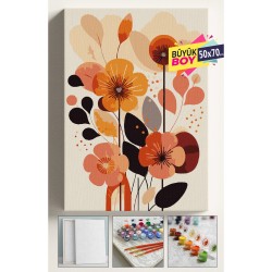 Sayılarla Boyama Seti Numaralı Tuval Fırça Boya Dahil Kasnaklı Set 50x70 Cm - İNCİ 02