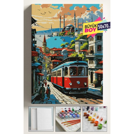 Sayılarla Boyama Seti Numaralı Tuval Fırça Boya Dahil Kasnaklı Set 50x70 Cm - İSTANBUL Sayılarla Boyama Seti Numaralı Tuval Fırça Boya Dahil Kasnaklı Set 50x70 Cm - İSTANBUL