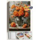 Sayılarla Boyama Seti Numaralı Tuval Fırça Boya Dahil Kasnaklı Set 50x70 Cm - TURUNCU GÜLLER