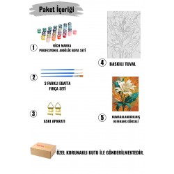 Sayılarla Boyama Seti Numaralı Tuval Fırça Boya Dahil Kasnaklı Set 50x70 Cm - ZÜRAFA