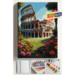 Sayılarla Boyama Seti Numaralı Tuval Fırça Boya Dahil Kasnaklı Set 50x70 Cm - COLEZYUM