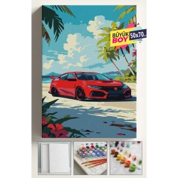 Sayılarla Boyama Seti Numaralı Tuval Fırça Boya Dahil Kasnaklı Set 50x70 Cm - CİVİC