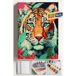 Sayılarla Boyama Seti Numaralı Tuval Fırça Boya Dahil Kasnaklı Set 50x70 Cm - KAPLAN