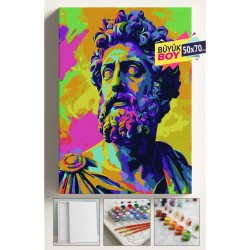 Sayılarla Boyama Seti Numaralı Tuval Fırça Boya Dahil Kasnaklı Set 50x70 Cm - MARCUS