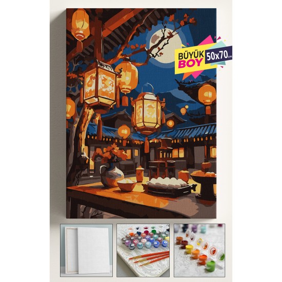 Sayılarla Boyama Seti Numaralı Tuval Fırça Boya Dahil Kasnaklı Set 50x70 Cm - JAPON KÜLTÜRÜ Sayılarla Boyama Seti Numaralı Tuval Fırça Boya Dahil Kasnaklı Set 50x70 Cm - JAPON KÜLTÜRÜ
