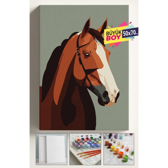 Sayılarla Boyama Seti Numaralı Tuval Fırça Boya Dahil Kasnaklı Set 50x70 Cm - DRAGO AT Sayılarla Boyama Seti Numaralı Tuval Fırça Boya Dahil Kasnaklı Set 50x70 Cm - DRAGO AT