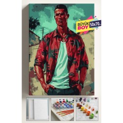 Sayılarla Boyama Seti Numaralı Tuval Fırça Boya Dahil Kasnaklı Set 50x70 Cm - RONALDO