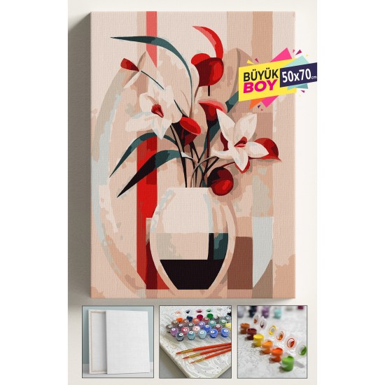 Sayılarla Boyama Seti Numaralı Tuval Fırça Boya Dahil Kasnaklı Set 50x70 Cm - SANATSAL 2