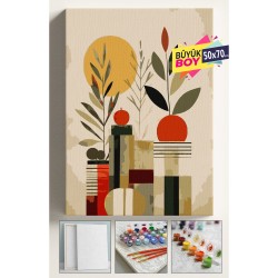 Sayılarla Boyama Seti Numaralı Tuval Fırça Boya Dahil Kasnaklı Set 50x70 Cm - SANATSAL 1