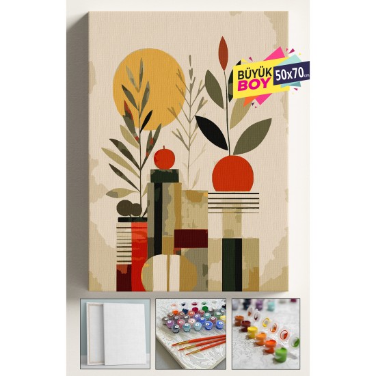 Sayılarla Boyama Seti Numaralı Tuval Fırça Boya Dahil Kasnaklı Set 50x70 Cm - SANATSAL 1