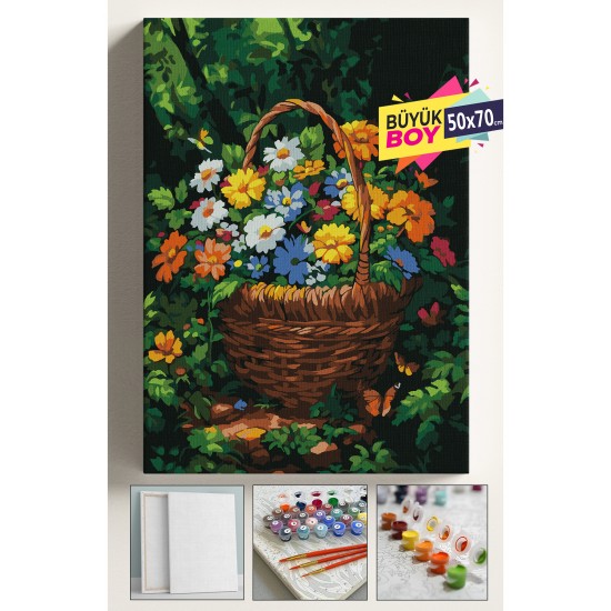 Sayılarla Boyama Seti Numaralı Tuval Fırça Boya Dahil Kasnaklı Set 50x70 Cm - ÇİÇEKSEPETİ Sayılarla Boyama Seti Numaralı Tuval Fırça Boya Dahil Kasnaklı Set 50x70 Cm - ÇİÇEKSEPETİ