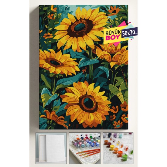 Sayılarla Boyama Seti Numaralı Tuval Fırça Boya Dahil Kasnaklı Set 50x70 Cm - AYÇİÇEĞİ 1903 Sayılarla Boyama Seti Numaralı Tuval Fırça Boya Dahil Kasnaklı Set 50x70 Cm - AYÇİÇEĞİ 1903