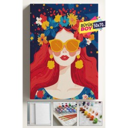 Sayılarla Boyama Seti Numaralı Tuval Fırça Boya Dahil Kasnaklı Set 50x70 Cm - ÇİÇEKGÖKYÜZÜ 01