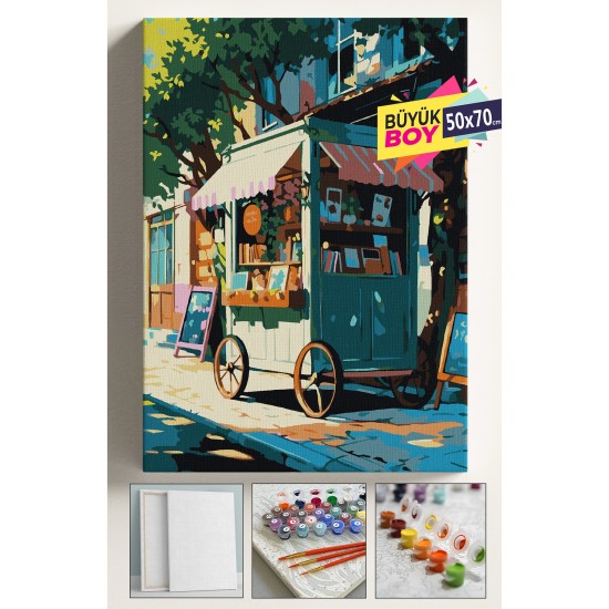 Sayılarla Boyama Seti Numaralı Tuval Fırça Boya Dahil Kasnaklı Set 50x70 Cm - SOKAK SATICISI Sayılarla Boyama Seti Numaralı Tuval Fırça Boya Dahil Kasnaklı Set 50x70 Cm - SOKAK SATICISI