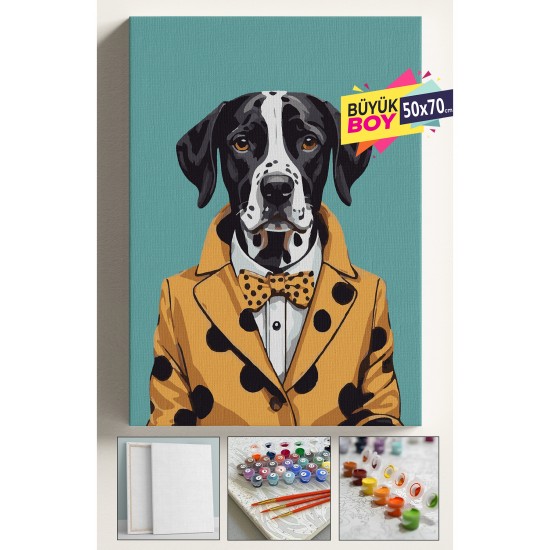 Sayılarla Boyama Seti Numaralı Tuval Fırça Boya Dahil Kasnaklı Set 50x70 Cm - KÖPEK 01 Sayılarla Boyama Seti Numaralı Tuval Fırça Boya Dahil Kasnaklı Set 50x70 Cm - KÖPEK 01