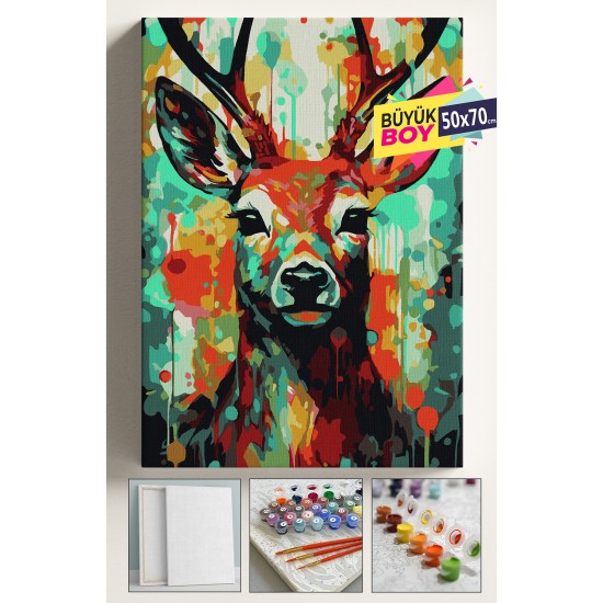 Sayılarla Boyama Seti Numaralı Tuval Fırça Boya Dahil Kasnaklı Set 50x70 Cm - GEYİK Sayılarla Boyama Seti Numaralı Tuval Fırça Boya Dahil Kasnaklı Set 50x70 Cm - GEYİK