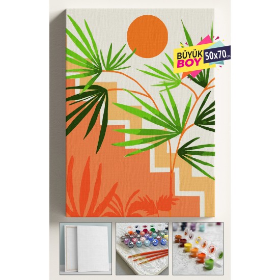 Sayılarla Boyama Seti Numaralı Tuval Fırça Boya Dahil Kasnaklı Set 50x70 Cm - PALMİYE