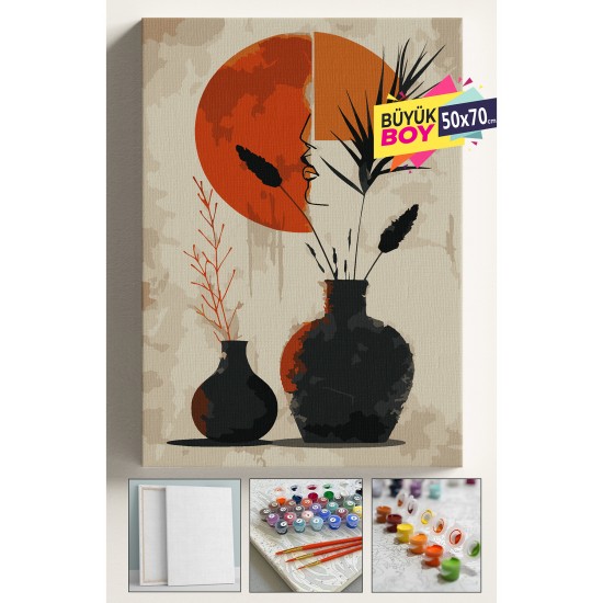 Sayılarla Boyama Seti Numaralı Tuval Fırça Boya Dahil Kasnaklı Set 50x70 Cm - VAZODA KADIN YÜZÜ Sayılarla Boyama Seti Numaralı Tuval Fırça Boya Dahil Kasnaklı Set 50x70 Cm - VAZODA KADIN YÜZÜ